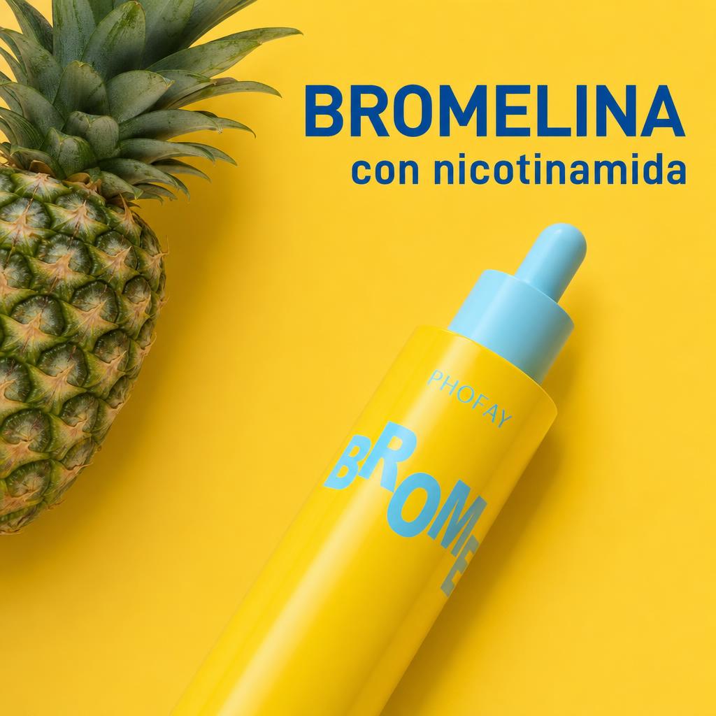 Bromelina con nicotinamida junto a una piña fresca