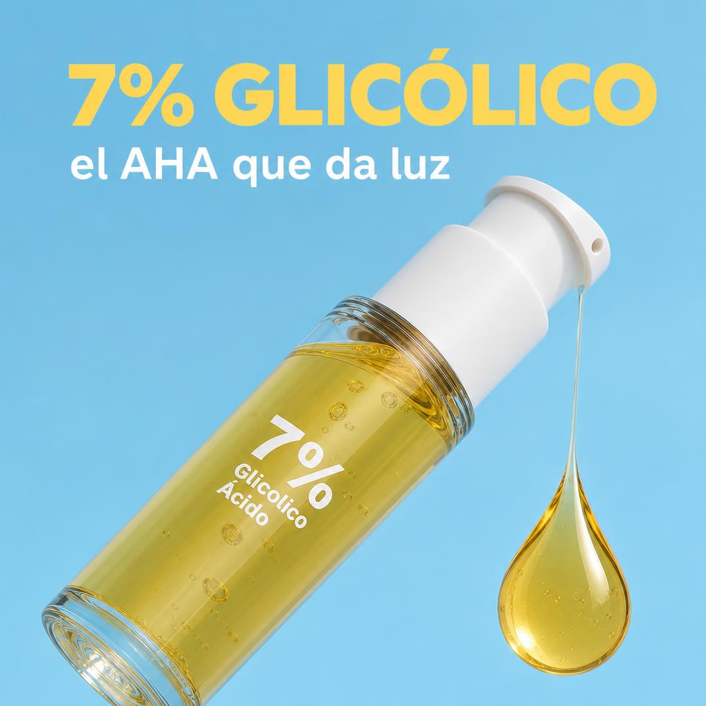 7% de ácido glicólico, el AHA que da luz a la piel